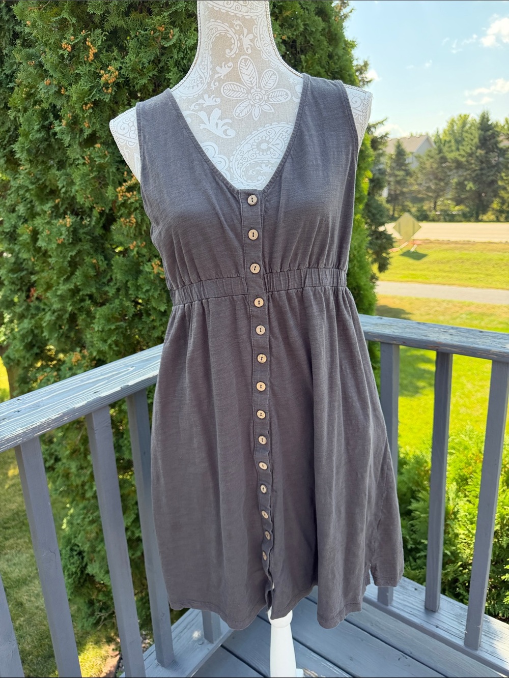 Wishlist Gray 100% cotton sundress sz L